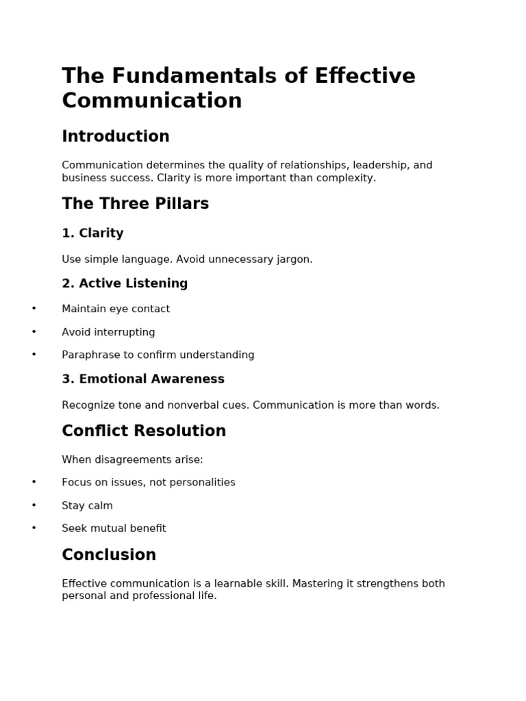 Fundamentals of Effective Communication | PDF