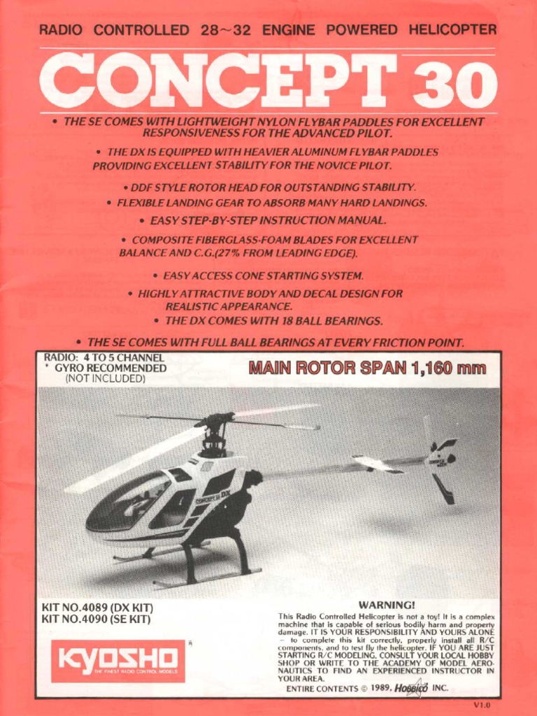 Concept30 RC Helicopter Manual | PDF