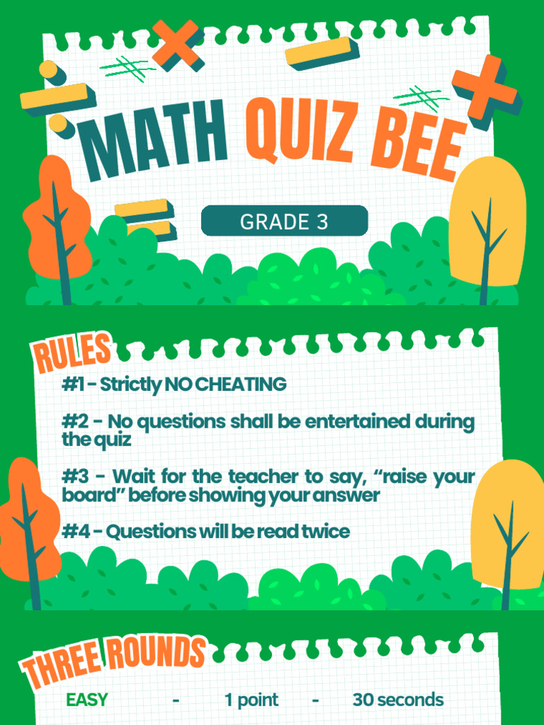 Grade 3 Math Quiz Bee | PDF | Mathematics