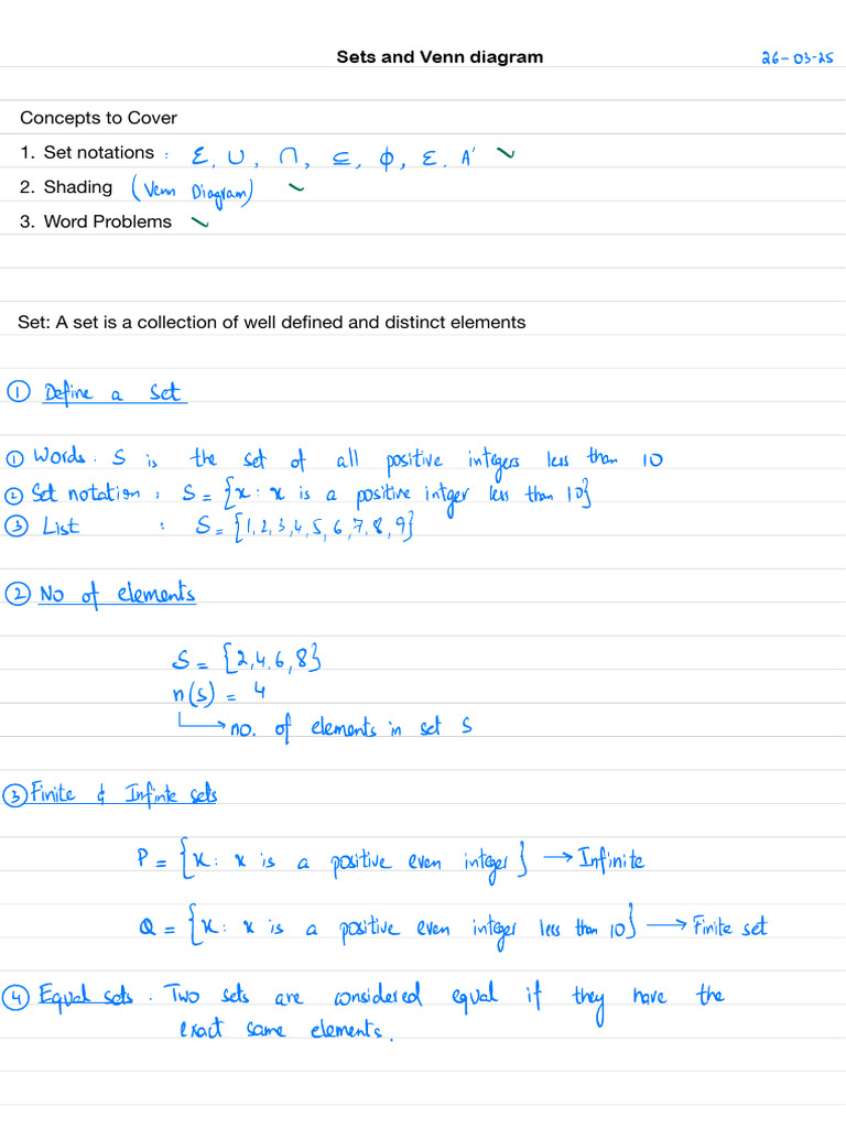 Sets and Venn Diagram | PDF | Set (Mathematics) | Mathematical Objects
