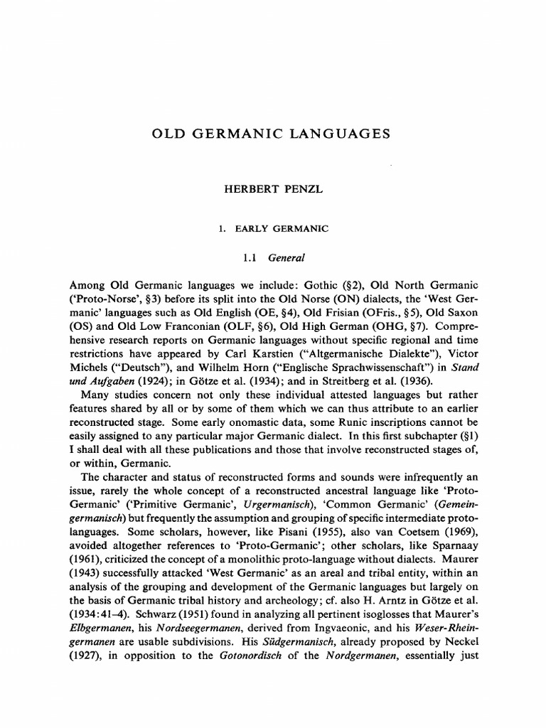 Old Germanic Languages | PDF | Linguistics | Phonetics