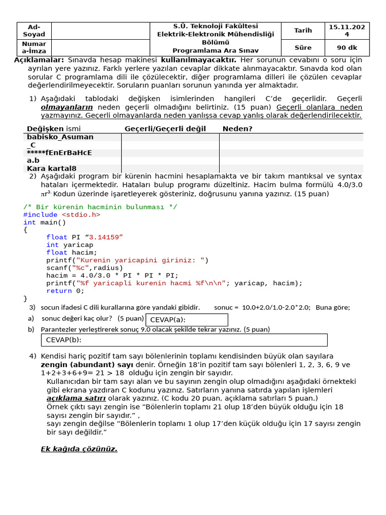 Vize 2024 2025 | PDF
