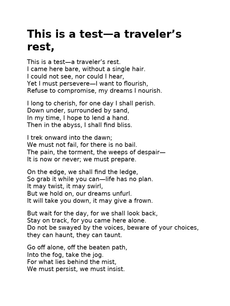 This Is A Test Poem | PDF