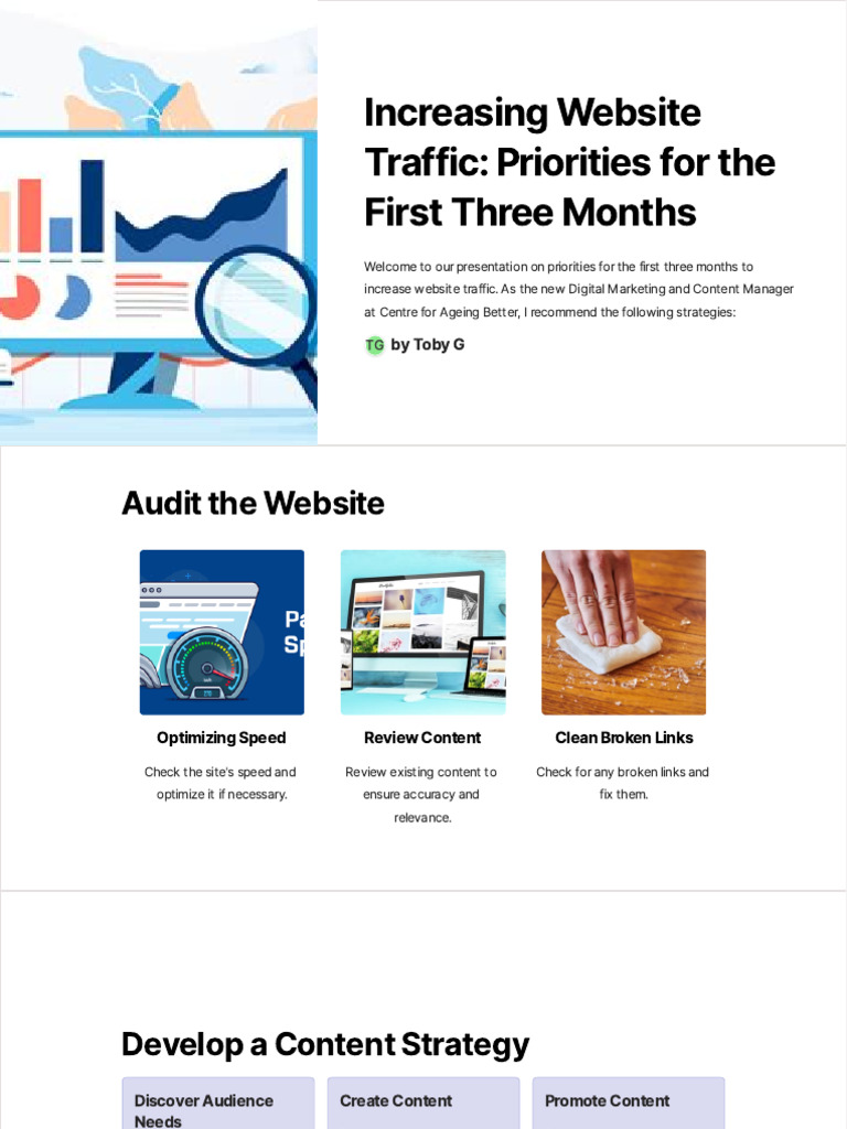 Increasing Website Traffic Priorities For The First Three Months | PDF