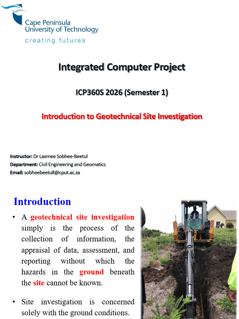 Geotechnical Site Investigation ICP360S 2026 | PDF | Geotechnical ...