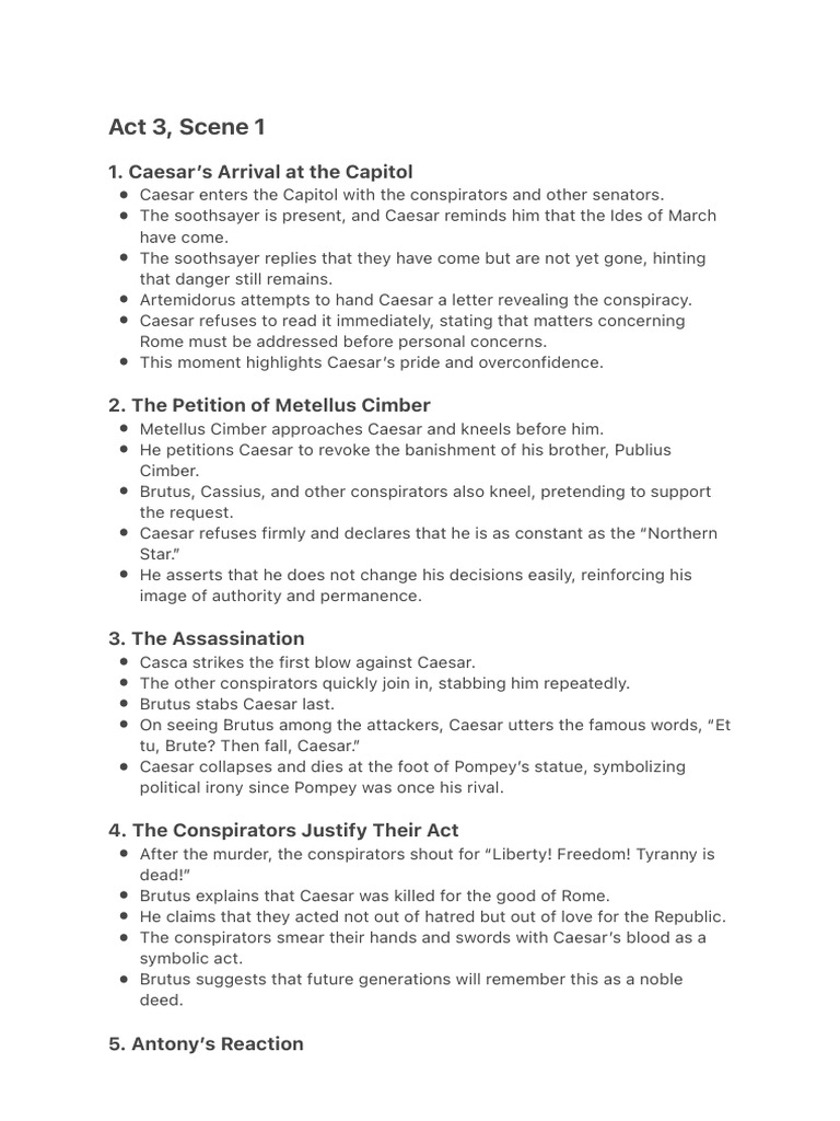 Act 3 Scene 1 | PDF | Julius Caesar | Mark Antony