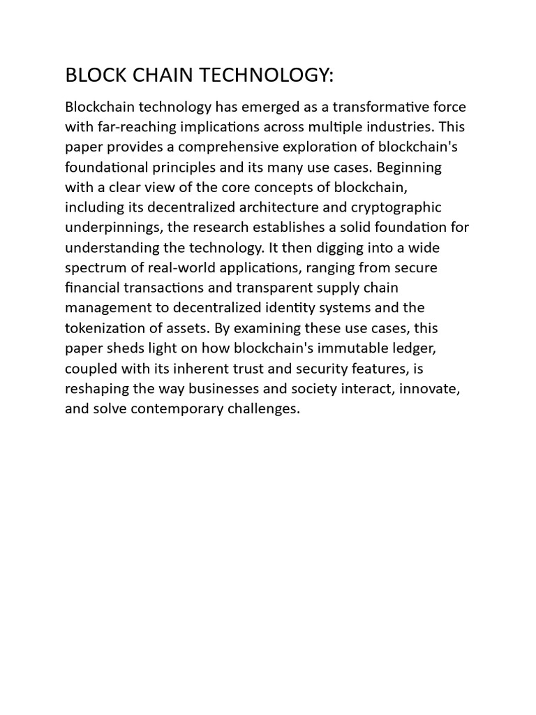 Block Chain Technology 2 | PDF