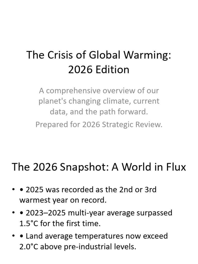 Global Warming 2026 Full 25 Slides | PDF | Climate Change | Greenhouse Gas