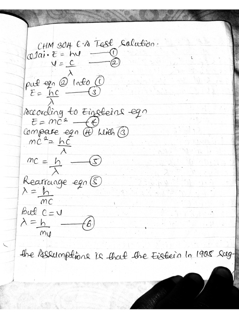 CHM 304 C.A Test Solution | PDF