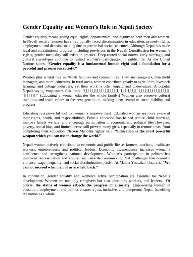 Gender Equality and Women. | PDF | Gender Studies | Gender Equality
