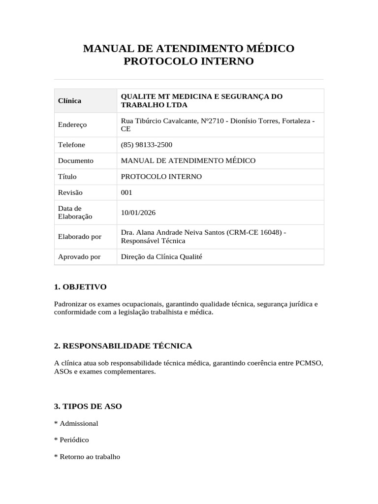 Manual de Atendimento Médico - Protocolo Interno | PDF | Calor | Radiação