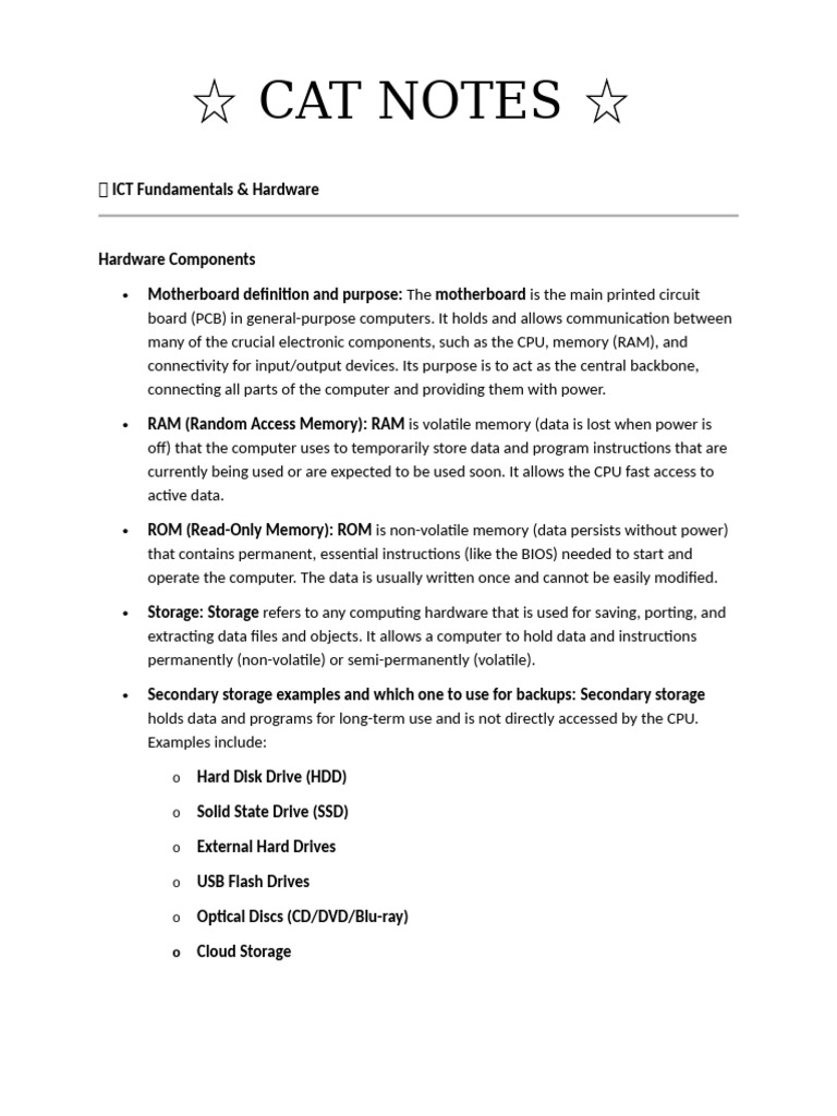 Computer Applications Notes | PDF | Computer Data Storage | Solid State ...