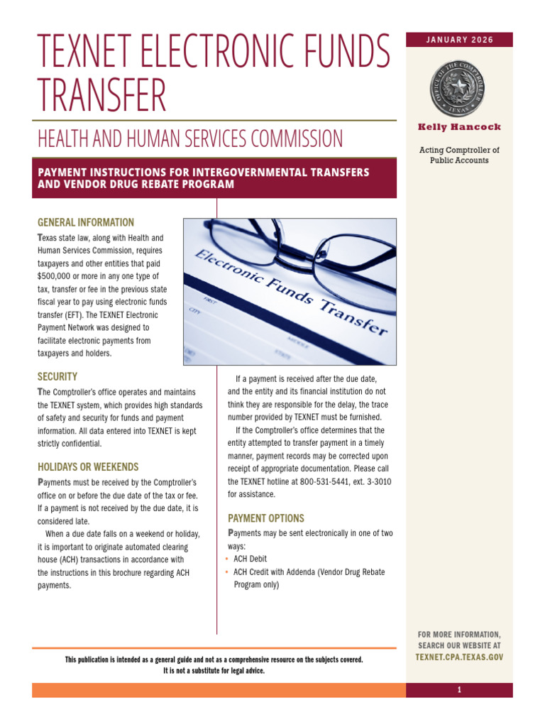 Texnet Electronic Funds Transfer: Health and Human Services Commission ...