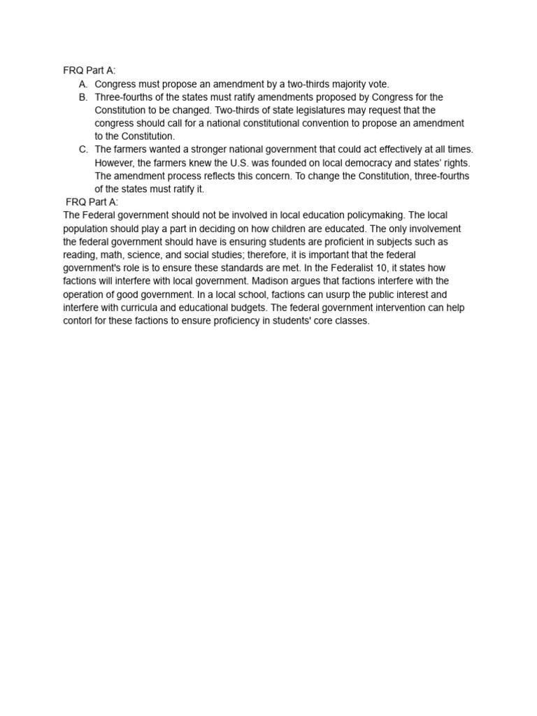 Unit 1 FRQ Redo | PDF