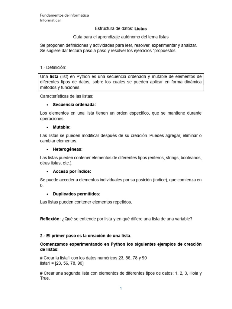 Actividad de Aprendizaje de Listas en Python | PDF | Python (lenguaje ...