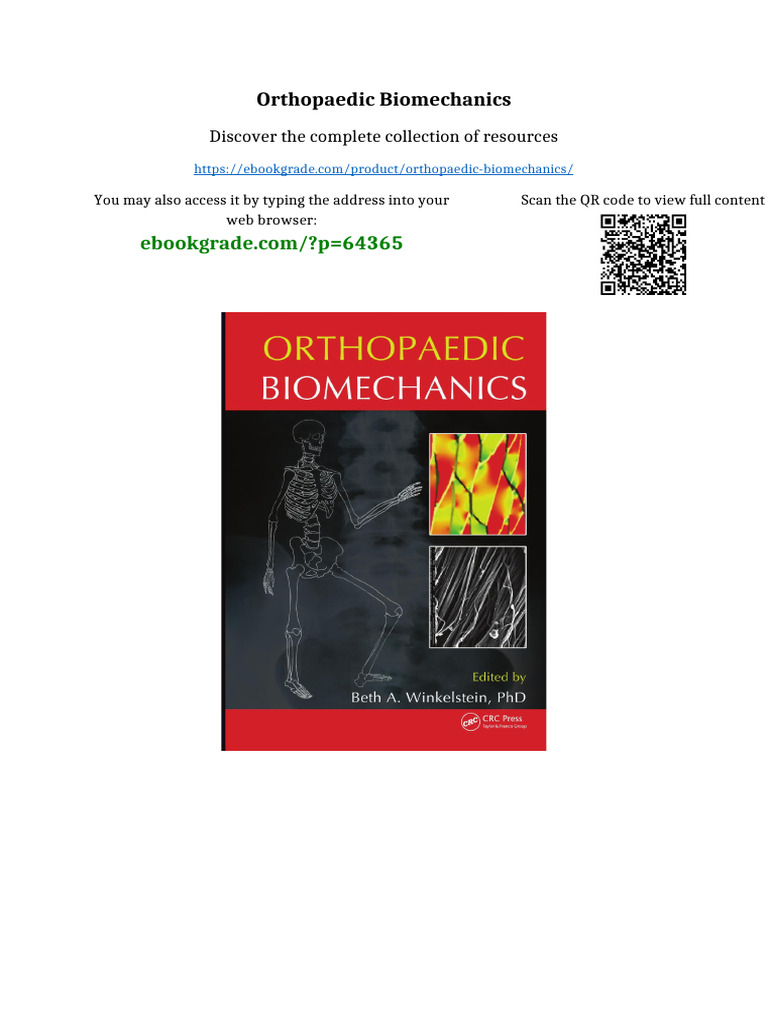 Orthopaedic Biomechanics Latest PDF 2025 | PDF