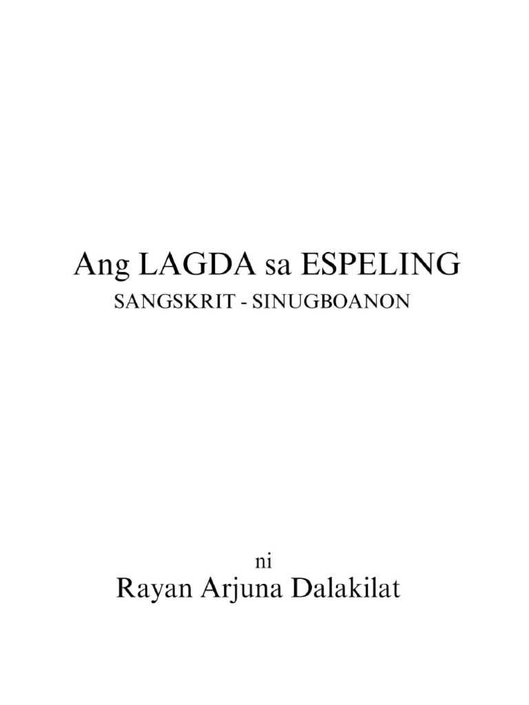 Lagda Sa Espeling Sangskrit-Sinugboanon | PDF