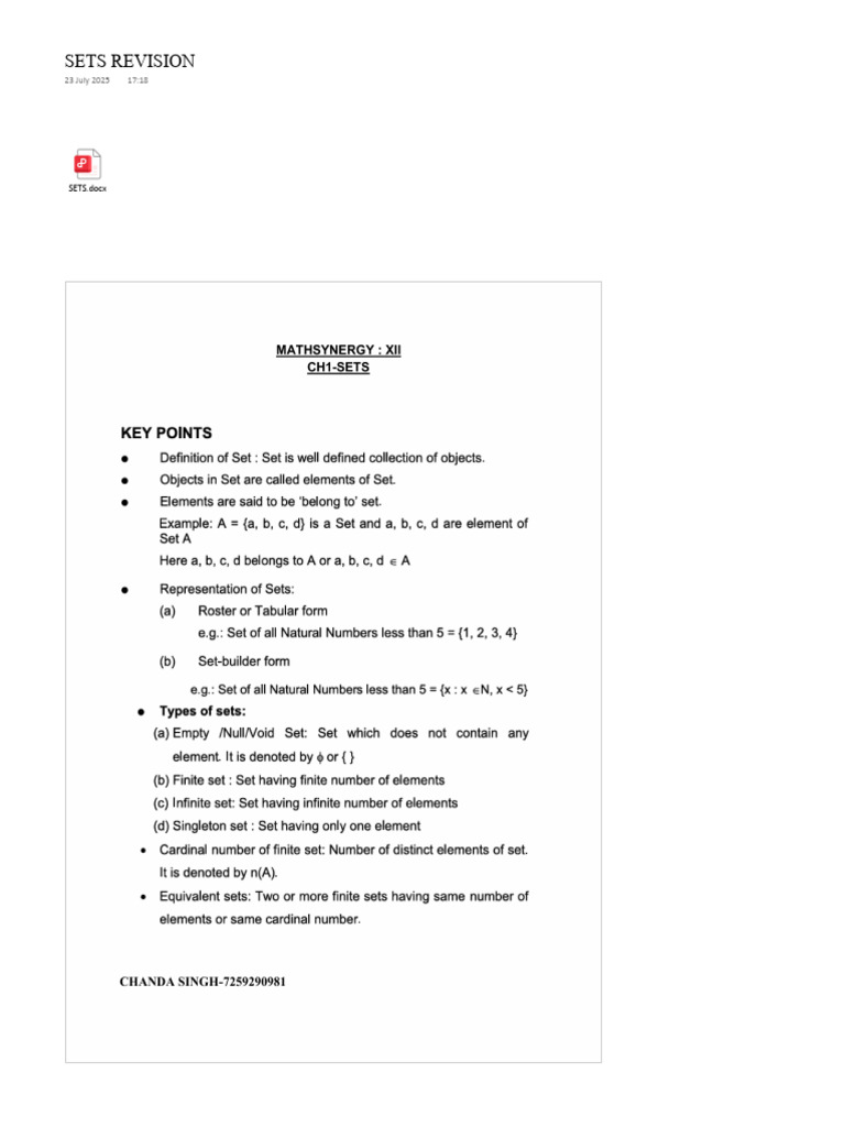 Sets 23 July | PDF
