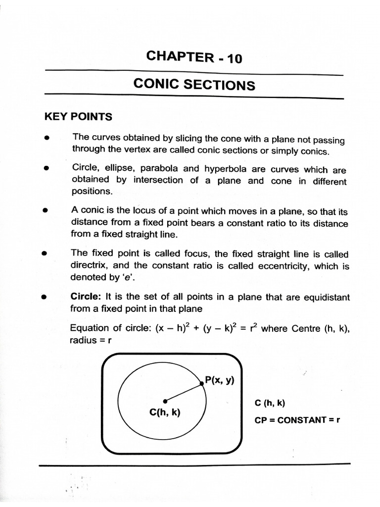 XI Conic Section | PDF