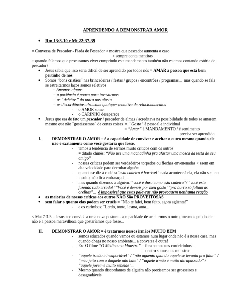 Aprendendo A Demonstrar Amor | PDF