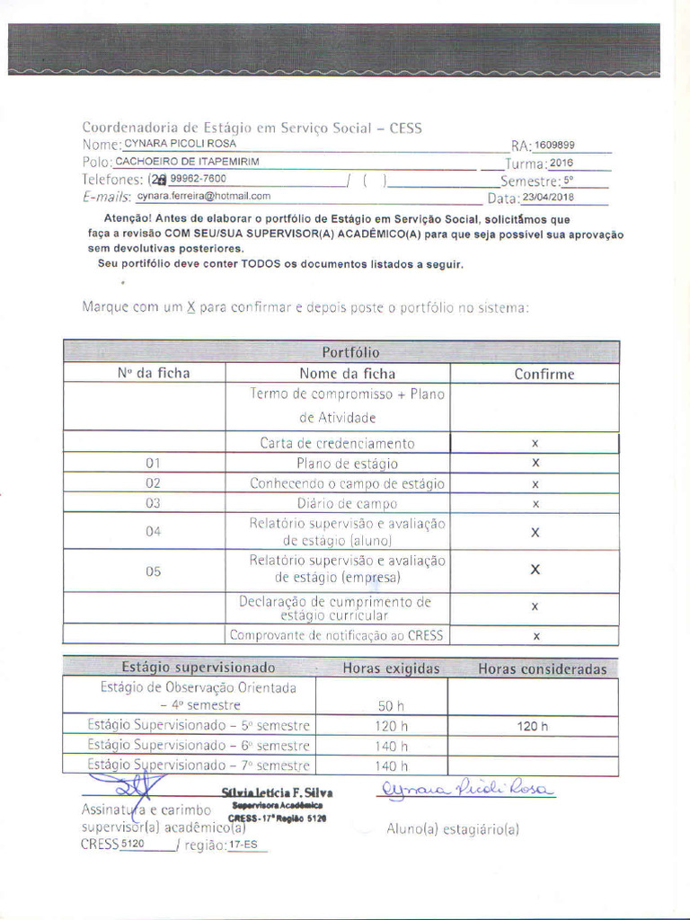 Estagio 5º Periodo | PDF