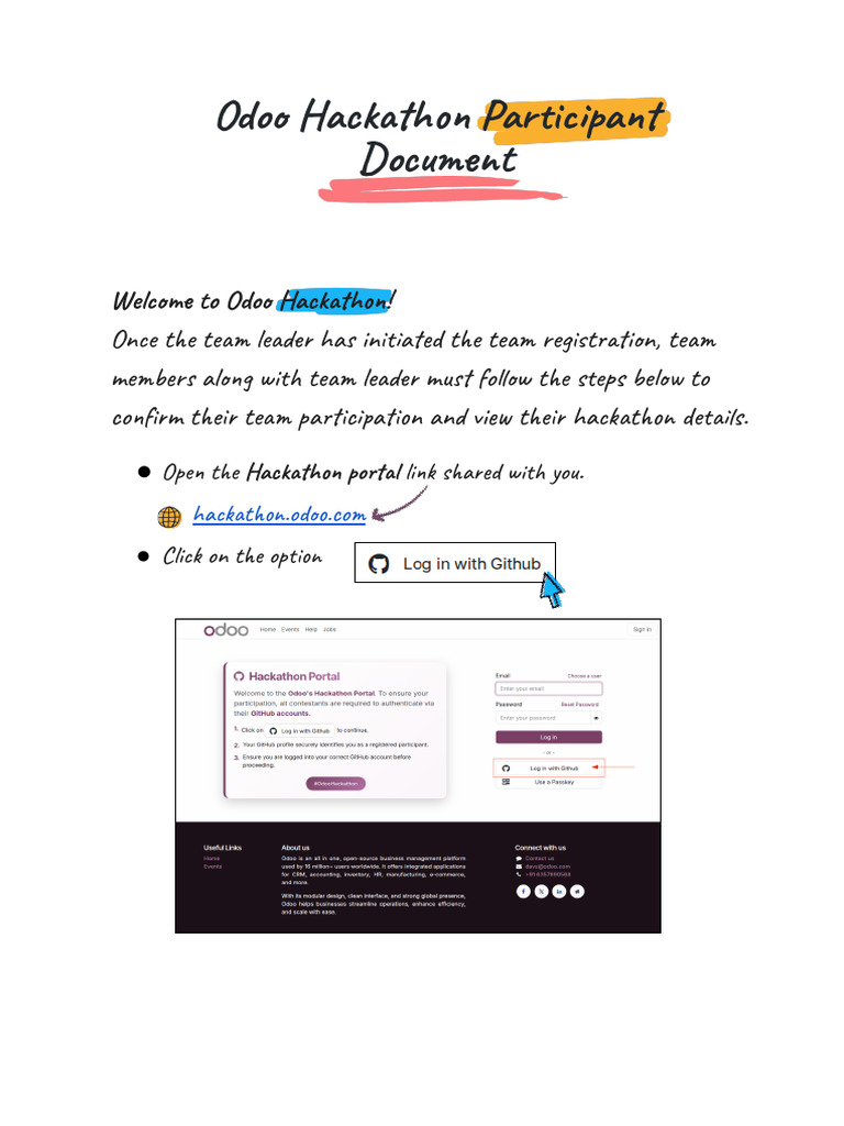 Odoo Hackathon Participant Registration Document | PDF | Computing ...