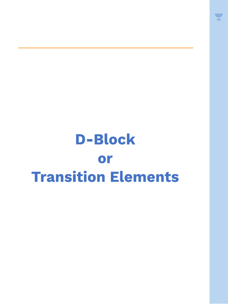 D and F Block Elements | PDF