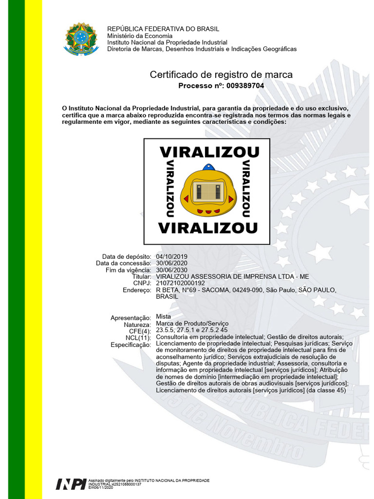 CERTIFICADO-INPI - PDF 20260221 074348 0000 | PDF | Propriedade ...