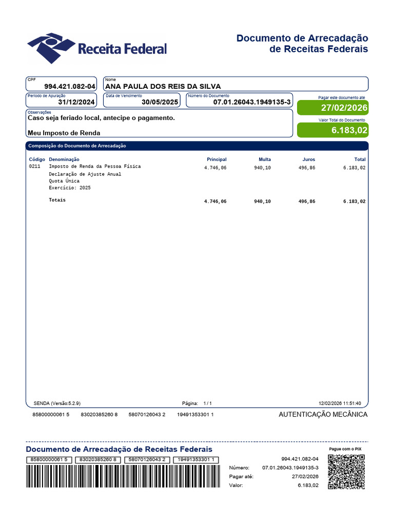 Irpf D 2025 0211 30 05 2025 08 | PDF | Imposto de Renda | Impostos