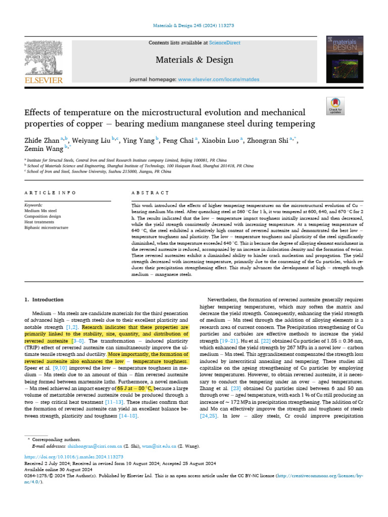 Effects of Temperature On The Microstructural Evolution and Mechanical ...