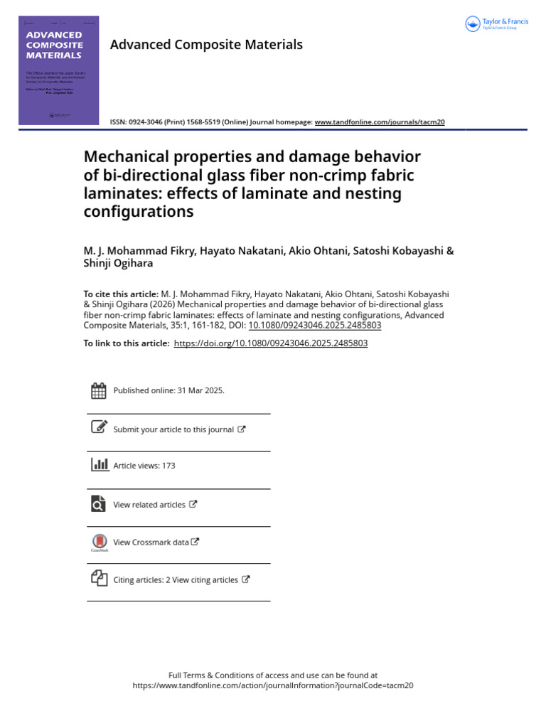 Mechanical Properties and Damage Behavior of Bi-Directional Glass Fiber ...