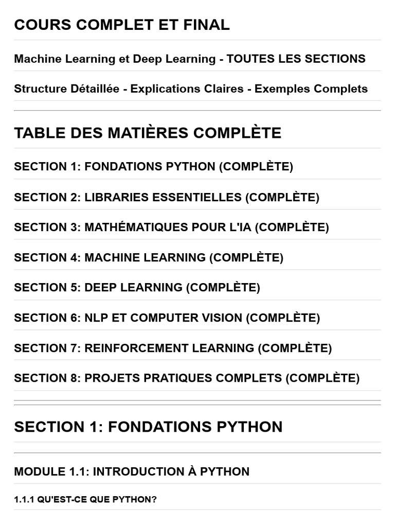 Cours Final Complet | PDF | Python (Langage de programmation ...