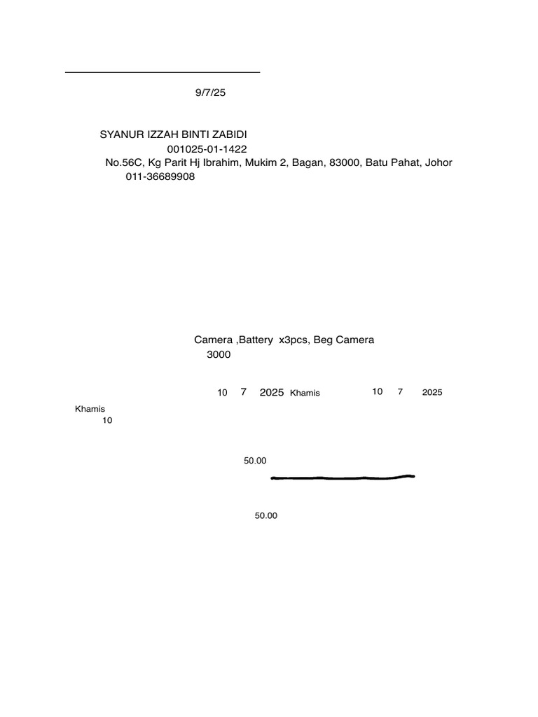 Surat Perjanjian Sewa Kamera | PDF