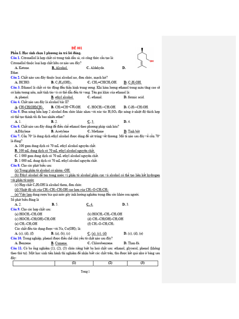 Dap An 3 de Tu DC | PDF