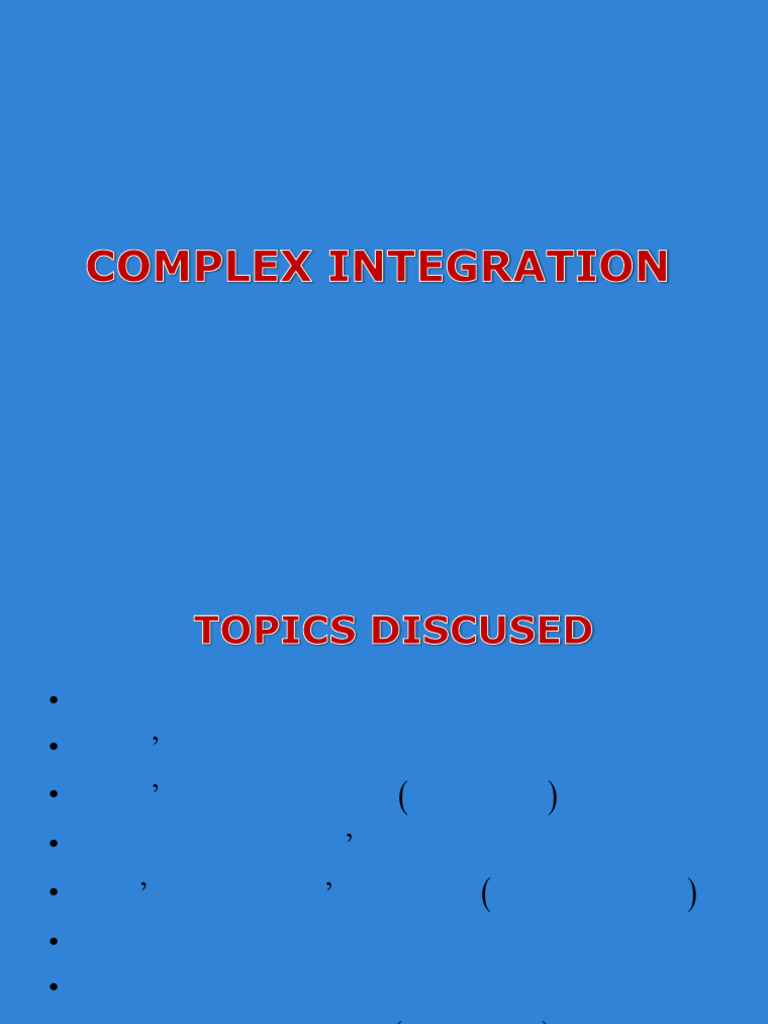 ComplexIntegration Unit 5 | PDF | Integral | Mathematical Analysis