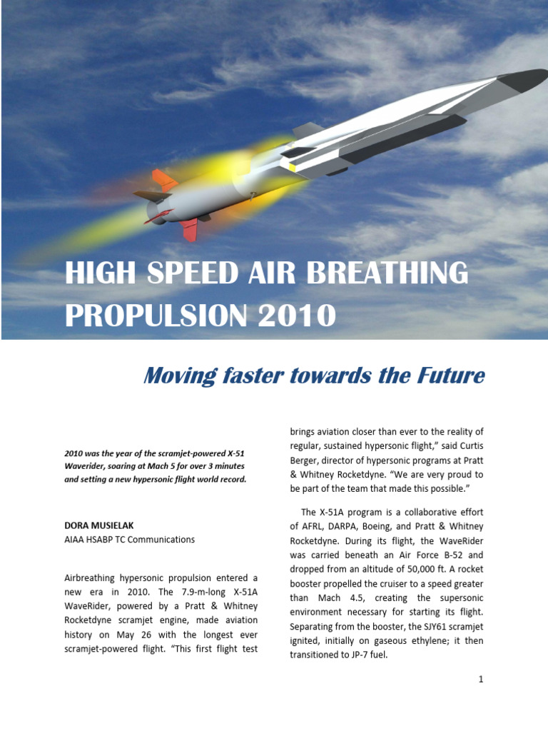 High Speed Air Breathing Propulsion - 2010-1 | PDF | Aerospace ...