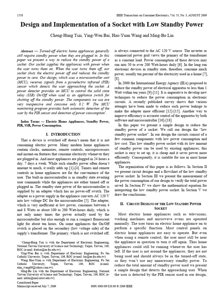 Design and Implementation of A Socket With Low Standby Power | PDF ...