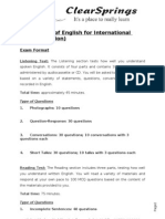 TOEIC (Test of English For International Communication) : Exam Format