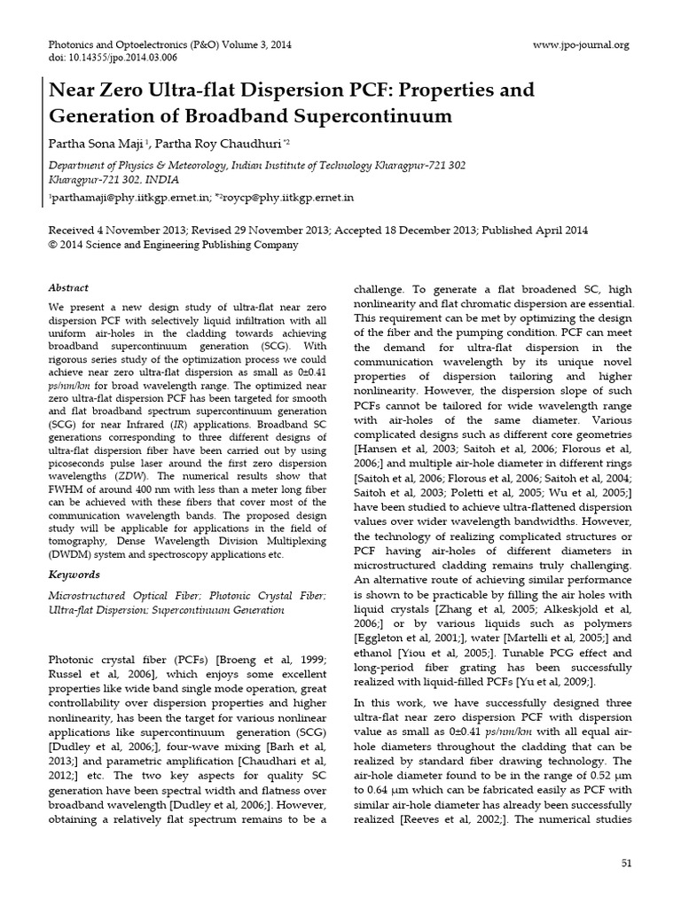 1459-1416550808 PCF | PDF | Dispersion (Optics) | Fiber Optic Communication