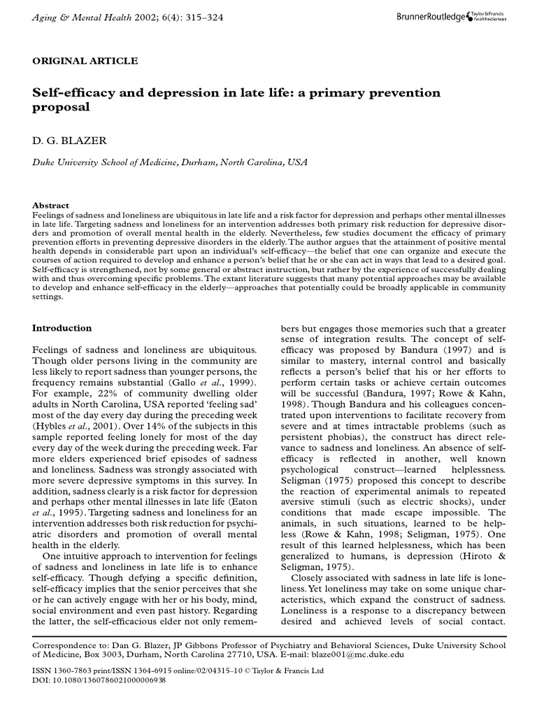 Seniors Depression | PDF | Major Depressive Disorder | Loneliness