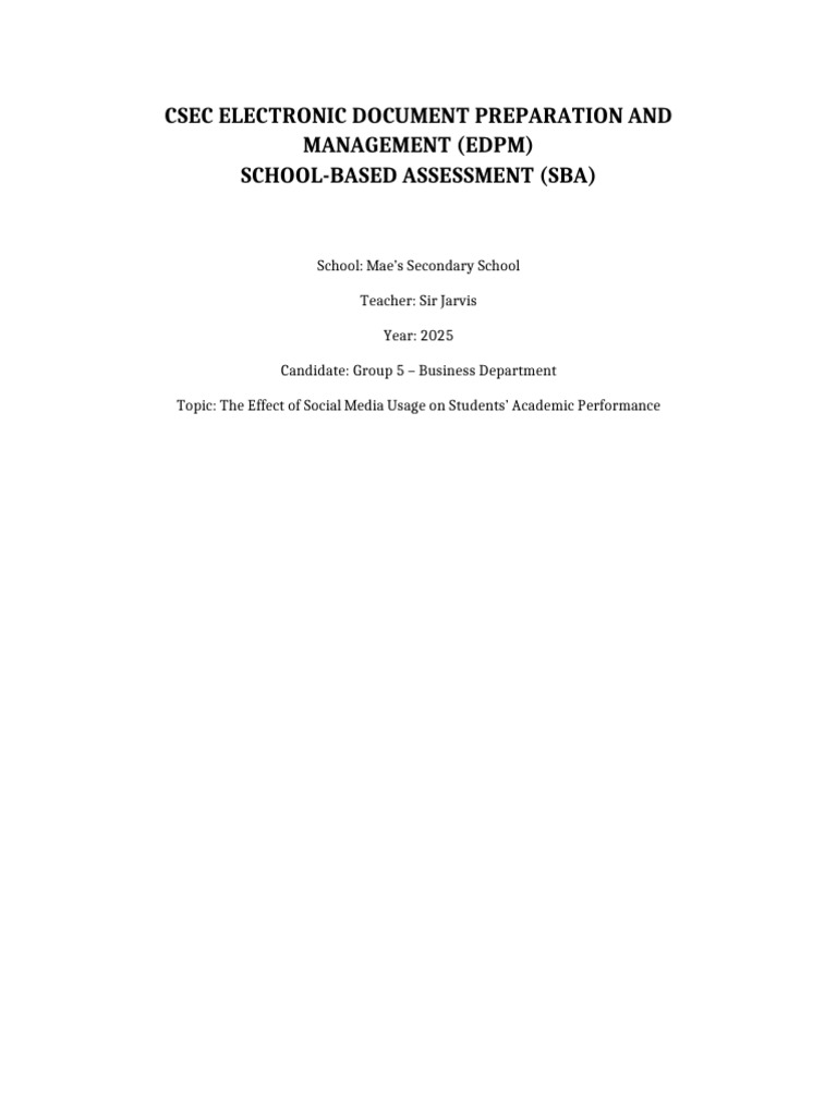EDPM SBA Professional Sample | PDF | Social Media | Popular Culture ...