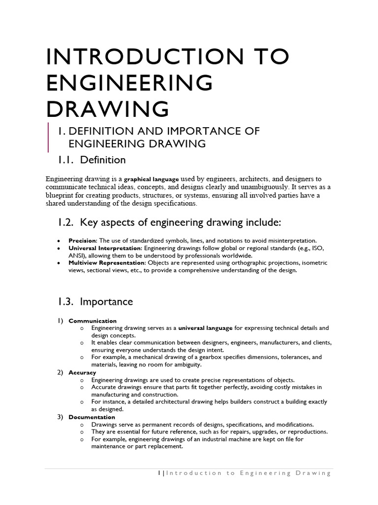 01 Introduction To Engineering Drawing | PDF | Geometry | Technical Drawing