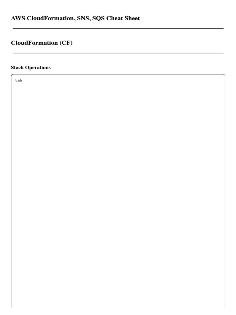 AWS CloudFormation, SNS, SQS Cheat Sheet | PDF | Centralized Computing ...