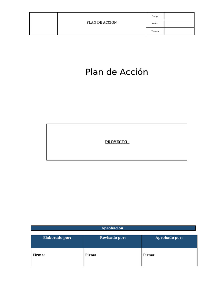 PAC N°01 - Plan de Accion - Modelo | PDF