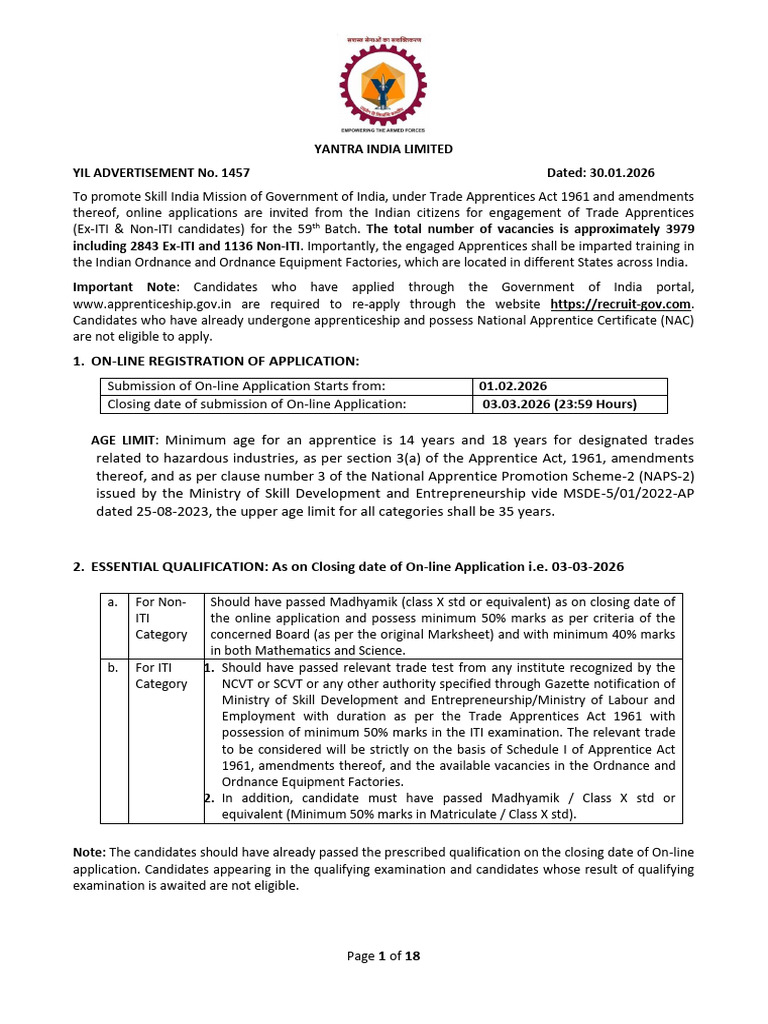 Long Advertisement | PDF | Apprenticeship | Identity Document