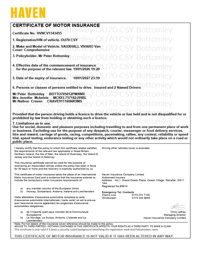 Certificate | PDF | Insurance | Vehicle Insurance
