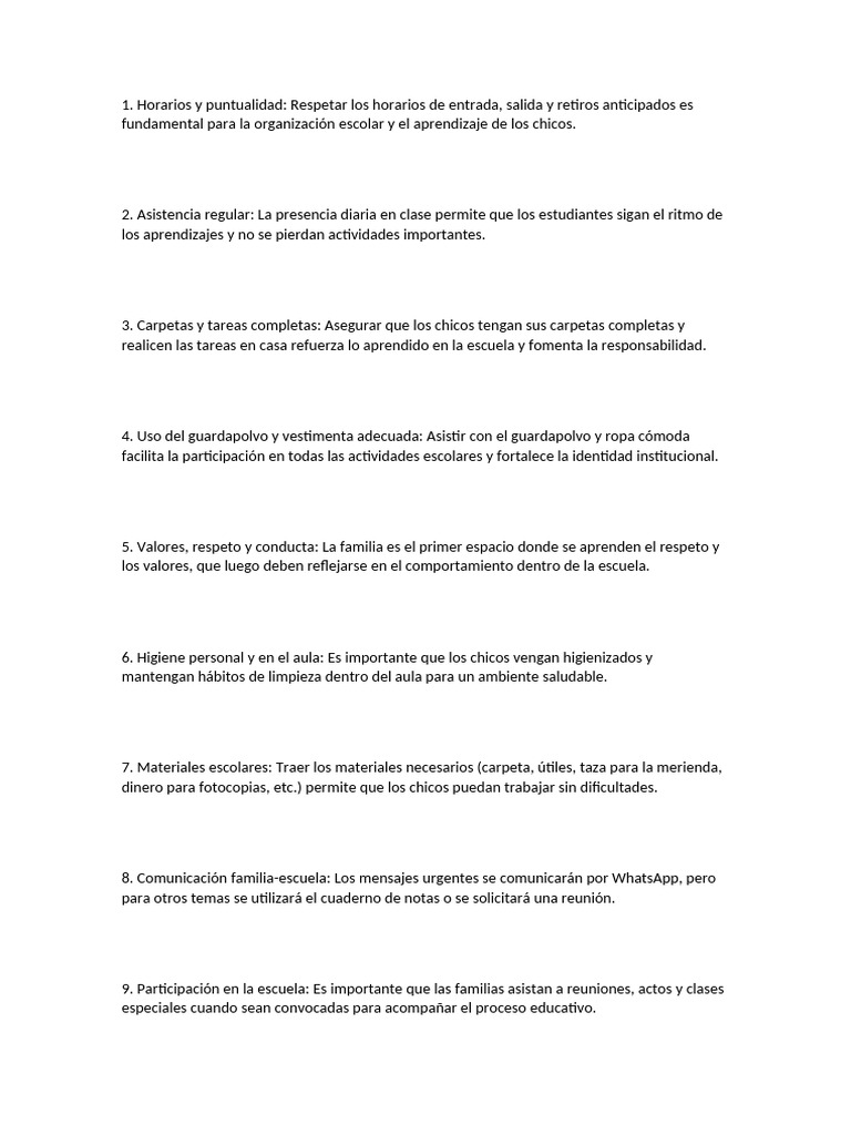 aCUERDOS Y COMPROMISOS FAMILIA ESCUELA | PDF | Salón de clases | Escuelas