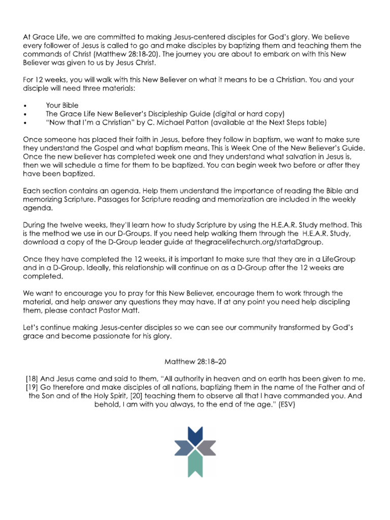 New Believer Discipleship | PDF