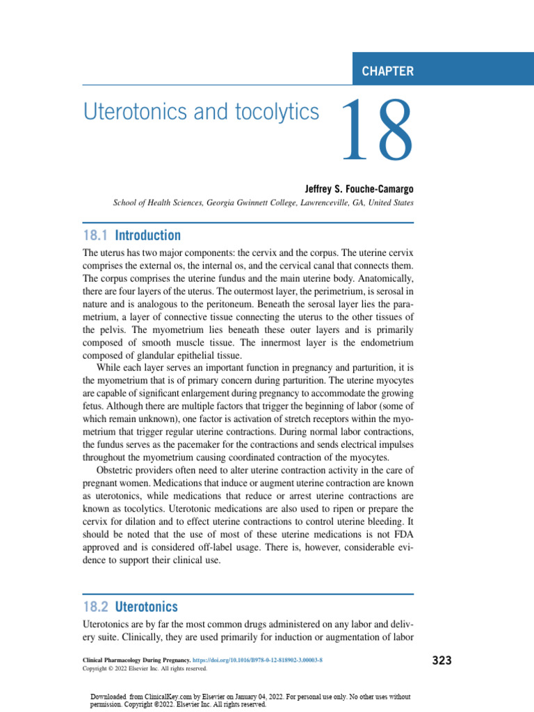 Uteronics and Tocolytics - 6457 | PDF | Childbirth | Uterus