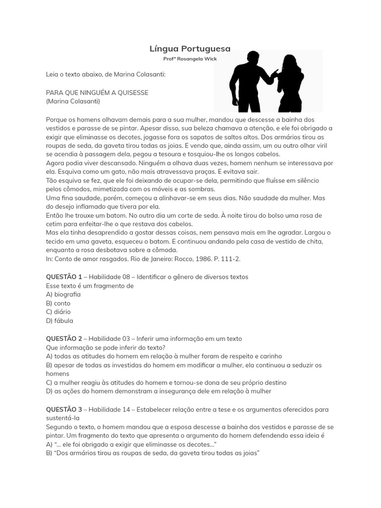 Conto para Que Ninguém A Quisesse | PDF
